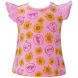 【本体綿100％】2017年 夏物 アンパンマンガール 天竺 お花総柄 フレンチＴシャツ Anpanman Girl ピンク◇80cm