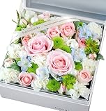 花由 ボックスフラワー hana cube グランデ（大） 白箱 ホワイトxピンク系 生花 ＜冷蔵便でお届け＞