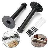 Sumnacon 2本セット 棚受け 金具 アンティーク 工業風 アイアン 木の板 ブラケット 棚 支え ネジ入り 19.5cm (ブラック)