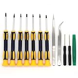 Kingsdun Tools 12 Pieces Tool Repair Kit Precision Screw Driver Set Torx Flat Head Safe Plying Pryin