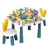 TVT子ども用テーブル＆椅子セット キッズテーブル＆チェアー ブロックプレイ ブロックテーブル 知育 デスク 椅子 セット 塗り絵 水遊び お絵描き 収納 ブロックプレイ 多機能 子供 プレイ/学習/絵かき/ダイニング/フィッシュプール (積み木テーブル)