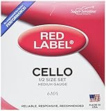 Super-Sensitive 6104 Red Label Cello String Set Medium 1/2 Size [並行輸入品]