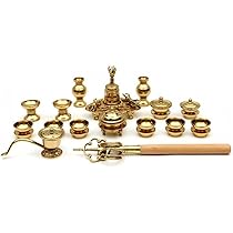 【修縁堂】密教法具 真言宗 法器 いちめん器 21個セット 仏教法具 Amazon｜前具 大々型(一面器)◇密教で使われる仏具・密教法具