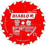 Freud D0516X Diablo 5-3/8-Inch 16 Tooth ATB Fast Cutting Cordless Trim Saw Blade with 10mm Arbor [並行