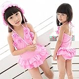 (Wansi) ガールズ キッズ 水着 子供 温泉 こども みずぎ ベビー 韓国風 水着 ピンク xxxl