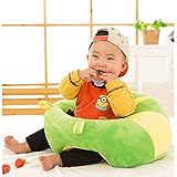 ベビーソファー お座り練習チェア ぬいぐるみソファ 可愛い 食事 チェア 安定感 コットン 保護者 保育園 赤ちゃん 子供用 (グリーン)