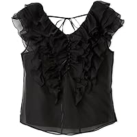 Amazon | ラッフルチュールノースリブラウス FWFB252213OWHTF | シャツ