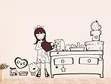 Pop Decors Cute Little Girl Beautiful Wall Stickers for Kids Rooms [並行輸入品]