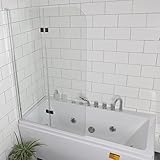 Tangkula 33.5 " x55.0 " TubドアFold Frameless Hingedシャワー浴槽ドア1 / 4 "ガラス