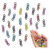 ファイ二エ アジャスター チェーン 28ｍｍ カラフル ミックス 50個 4連カン キーホルダー ナスカン 金具 アクセサリー ハンドメイド パーツ BD4161