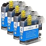brother ブラザー LC211(C/シアン)【4本セット】 最新 互換 インクカートリッジ 《ICチップ搭載・残量表示対応》 211 211C LC211 LC211C 純正と併用可能 (対応機種: DCP - J968N J963N J962N J767N J762N J567N J562N / MFC - J887N J880N J990DN J990DWN J900DN J900DWN J830DN J830DWN J730DN J730DWN )【STAR JET製】