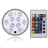 【ノーブランド品】PC製 防水 LED RGB 水中ライト 結婚式 パーティー 花瓶 ランプ+リモコン