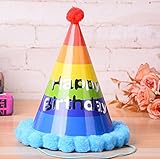 HuaQingPiJu-JP 誕生日パーティー用品レインボーコーン帽子リトルソフトボールキャップ_Colorful