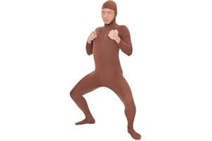 [PURE] ピュア 全身タイツ ストレッチ 顔出し 変装 M ブラウン