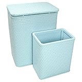 RedmonUSA Redmon for Kids Chelsea Wicker Nursery Hamper and Matching Wastebasket, Sky Blue by Redmon