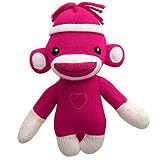 sockiez Sock Monkey Baby Doll, withホワイトライン帽子、ハートロゴ前で、A Best母の日ギフトExpressingカラーでの愛 S ピンク 73-000, 75-0