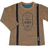 2016年 秋冬 un-deco アンデコ プリント 裏ボーダー切替 長袖Ｔシャツ ベージュ◇95cm