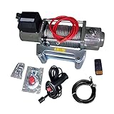 強力電動ウインチ Max4536kg DC24V 無線リモコン付き 防水 ウィンチ 牽引 ボート ジェットスキー ホイスト 巻上げ機