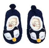 (ビグッド)Bigood かわいい ベビー 赤ちゃん もこもこ 暖かソックス 靴下 アニマル ルームシューズ ファーストシューズ 滑り止め 室内 出産祝い（ネイビーL）