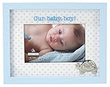 Malden International Designs Baby Memories Our Baby Boy Shadowbox Silkscreened Glass Picture Frame w