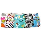 Bummis Flannel Fitted Diaper - Organic Cloth Diaper - Gender Neutral Print -Colors May Vary by Bummi