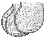 Buttons 100% cotton muslin Burp Cloth & Bib Set - Super Absorbent - (Blue) by Buttons Diapers