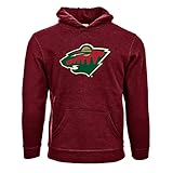 NHLミネソタワイルドスエードCrest Eliユースプルオーバーパーカー、YL、Heather Cardinal