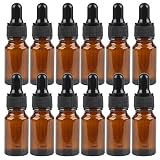 HIRAISM 遮光瓶 スポイト付き 10ml アロマオイル 精油 詰め替え 保存用 ガラス製 12本セット (ブラウン)