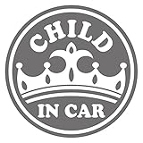 imoninn CHILD in car ステッカー　【パッケージ版】　No.17　王冠　（シルバーメタリック）