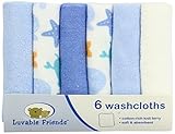 Luvable Friends Washcloths, Blue Octopus by Luvable Friends [並行輸入品]