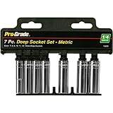 Pro-Grade 19203 7-Piece 1/4-Inch Driver Metric Deep Socket Set with Rail [並行輸入品]