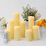 スリムなフレームレスキャンドル 8本セット 明るいウォームホワイトLED Drip LC003103