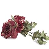 工場直接クラフト®グループの4手のラップ人工ローズキャンドルリングホーム装飾、クラフト用および表示 レッド 120556