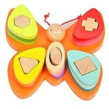 Lovoski 知育玩具　蝶の形　木製　積み木　パズル　子供　ギフト　多彩　教育玩具