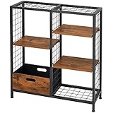 ラック オープンシェルフ 高さ90 ボックス付き ワイヤーメッシュ ビンテージ ラスティアシリーズ 幅83×奥行26.5×高さ90cm RT8090-OP