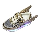 子供男の子女の子LEDライトアップスニーカーアスレチックWings靴ブーツ冬フリース裏地 カラー: ゴールド