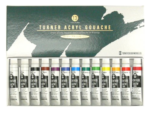 ターナー色彩 アクリルガッシュ 13本(12色)スクールセット AG13C 11ml