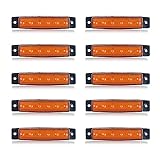Archnote サイド マーカー led 12v 24v 兼用 6連 マーカーランプ トラック ダウン ライト ランプ 照明 10個 セット アンバー