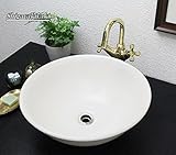 信楽焼　3カラーから選べる 洗面ボール　【白マット 手洗い鉢（中型）　tr-3211】洗面鉢　洗面器　洗面シンク　洗面ボウル　洗面台　手洗い　手洗い器　陶器洗面　陶器　焼き物　しがらき焼　おしゃれ　オ