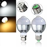 ILS - E27 B22 5W 5730 10 Smd Auto PIR Motion Sensor LED Pure White Warm White Light Bulb AC85-265V