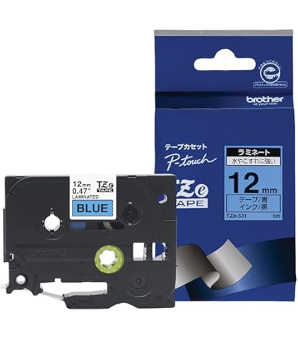 Amazon | ブラザー工業 TZeテープ ラミネートテープ(白地/赤字) 12mm