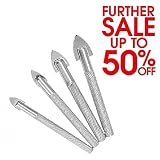 jelboガラスセラミックタイルドリルビットセットチタン合金Smoothビットボディドリル穴セット4pcs 5点