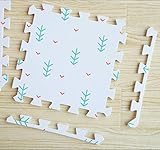 ジョイントマット 草柄 36枚 30×30cm 厚さ10mm サイドパーツ付き 防音 安心のノンホル 転倒防止 床暖房対応（草柄）