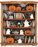 FDVDKZKY(小さな店)刻印されたクロスステッチキットハロウィンのカボチャ男DIY初心者向け刺しゅうセット11CT上級者スタンプ済みスターター刺繍ホームの装飾-40×50 cm