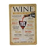 Wine Tin Sign Vintage Retro Metal Plaque Pub Bar Wall Decor (Usa)