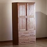 日本製 モダン 90cm幅 ワードローブ 服吊り ナチュラル 完成品【開梱設置付き】