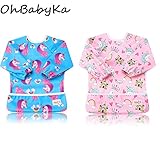 防水エプロン スリーブ付きビブ 長袖ビブ お食事エプロン ベビーエプロン 袖付き スモック よだれかけ 赤ちゃん スタイ 幼児 保育園 (ZY2428)