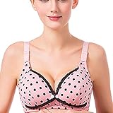 YING LAN 妊婦 授乳 ブラジャー ノンワイヤ マタニティ マザー 用 母 美妊婦 ポルカドット柄 授乳便利 上品なカラー bra