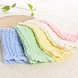 OUNONA ベビーピュアコットンシックスレイヤーガーゼスクエアタオルバープクロスソフトアブソープションフェイスタオルハンドタオル（イエロー）