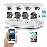 Zmodo 8CH 720P HD Network Security Camera System with 4x Outdoor + 4x Indoor Dome Surveillance Camer